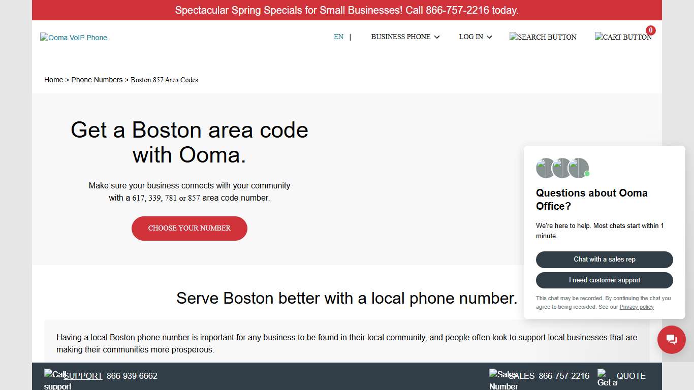 Boston, MA Area Codes: 617, 339, 781 and 857 Ooma Canada