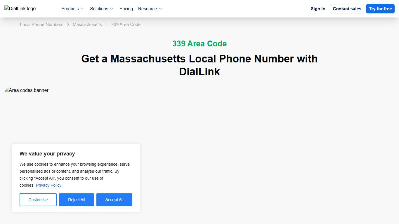 Get a 339 Area Code Number DialLink